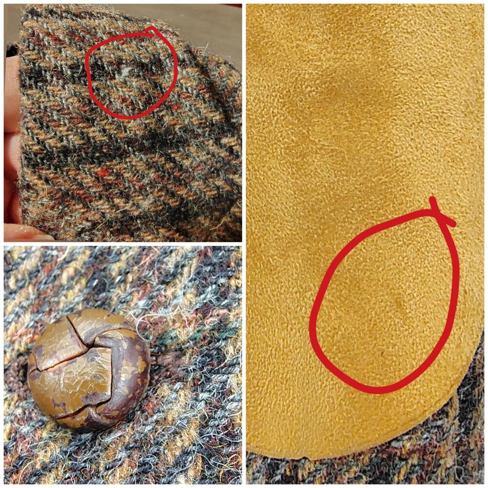 Vintage Polo Ralph Lauren Wool Tweed Blazer Suede Elbow Patch 16 Fits like XS/S - Picture 6 of 16